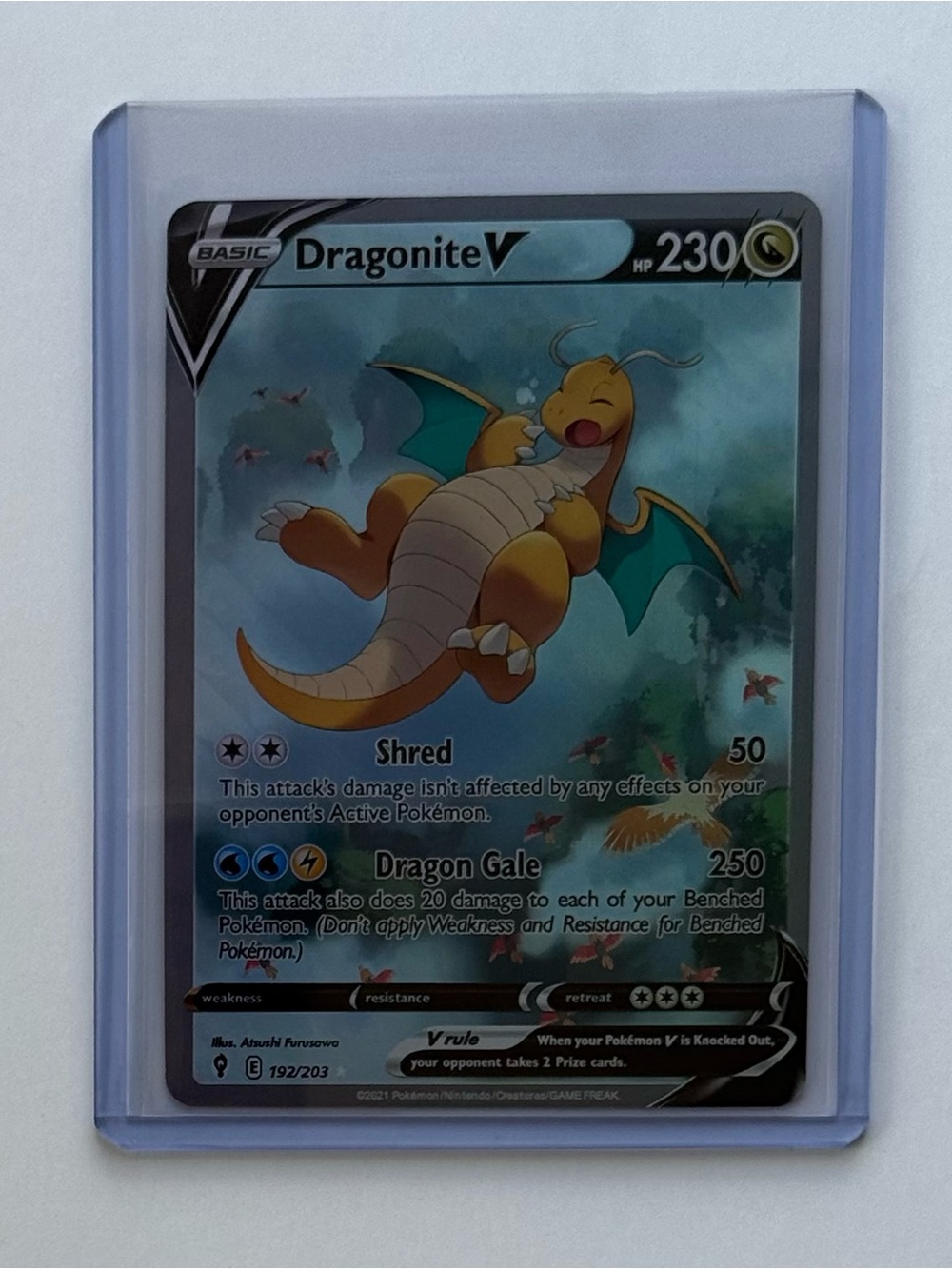 Dragonite V Alt Full Art 192/203 SWSH07 Evolving Skies Holo Fan Art Custom Card